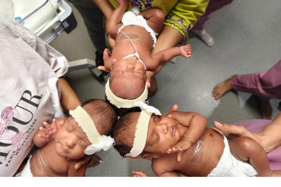 at 46, a diabetic and hypertensive mother delivers 25-week triplets with 2.5 kg combined weight through ivf
at 46, a diabetic and hypertensive mother delivers 25-week triplets with 2.5 kg combined weight through ivf